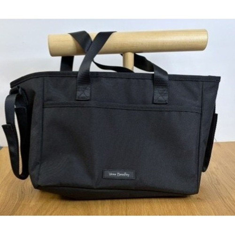 Vera Bradley Tote Bag Women Medium Black Good Utility Canvas Organizer VBH19